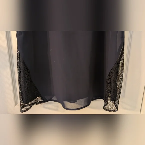 Charlotte Russe Navy Sleeveless Dress with Black Lace Accents - Picture 2 of 5